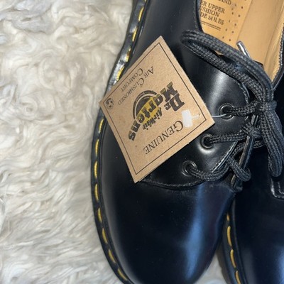 DR. MARTENS 1461 Black Leather Oxfords Made in England US 8, UK 7