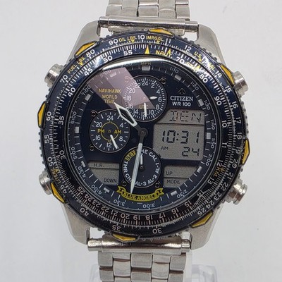 CITIZEN NAVIHAWK WORLD TIME WATCH BLUE ANGELS C300-Q00869 | eBay