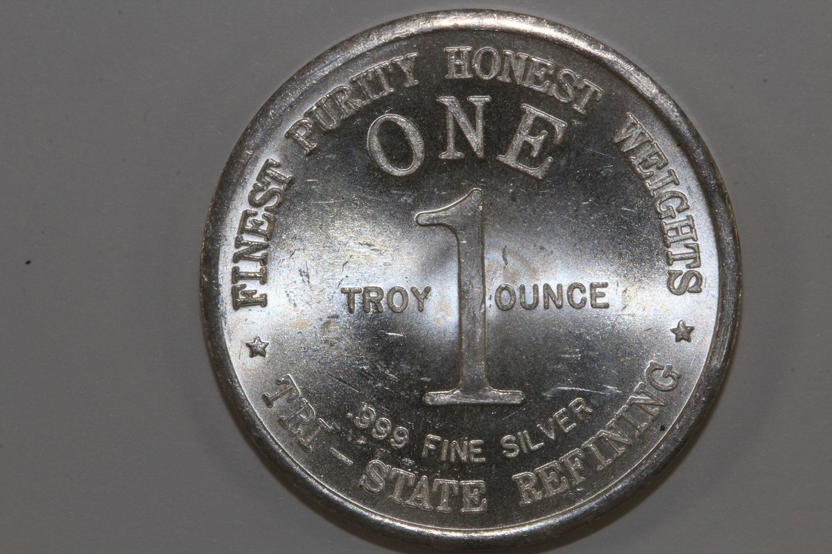 1 Troy Ounce Silver Tri-State Refining Round 1776-1976 God Bless
