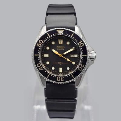 Vintage Seiko 2625-0010 Diver Quartz 150m Small Black Dial Japan