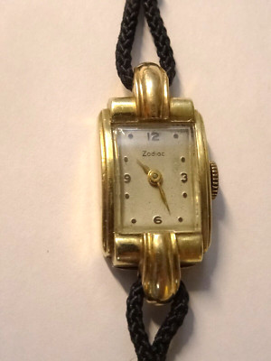 1960s Ladies Zodiac 14mm 17J 14K Solid Gold Manual Wind Cocktail