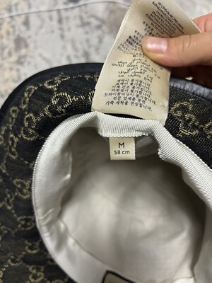 NIB Gucci denim leather trip UNISEX bucket hat - size M/58 | eBay