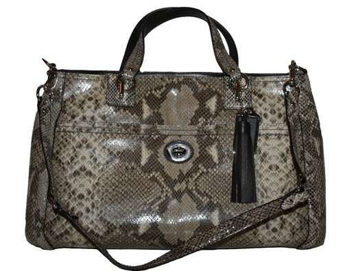 Coach Soho Pink Patchwork Signature Bag with Python Accent