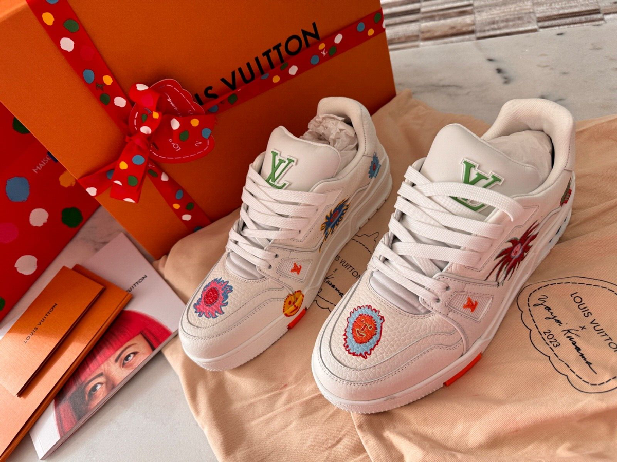 Louis Vuitton x Yayoi Kusama Trainer White Print 1ABD3G LV 7,5 | eBay