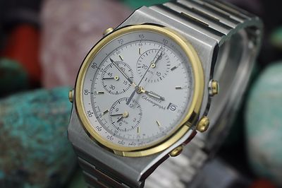 Vintage SEIKO Quartz Alarm Chronograph 7T32 Stainless Steel Men's