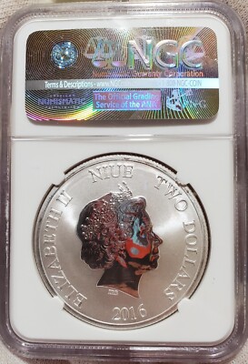 2016年 2oz 銀貨 クイーンズビースト NGC MS69 2016 エリザベス2世