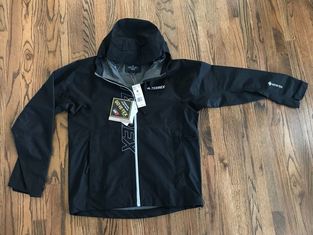 Adidas Terrex GTX Paclite Gore-Tex Rain Black Jacket GM4828 Men's