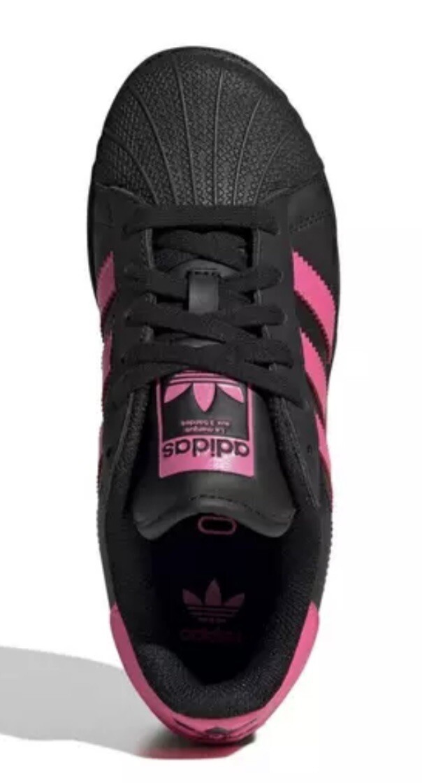 Size 4.5- Adidas Originals Big Kids Superstar XLG J Shoes, Black