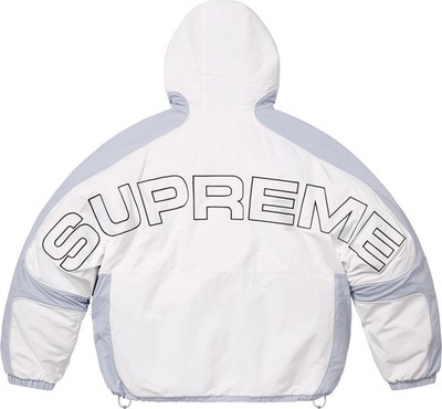 SUPREME FAUX FUR REVERSIBLE HOODED TRACK JACKET SS25 WHITE Size