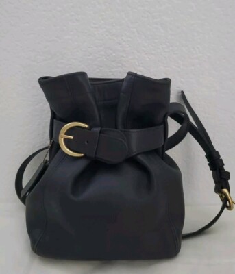 Vintage Coach 4156 Black Leather Soho Belted Bucket Bag | eBay