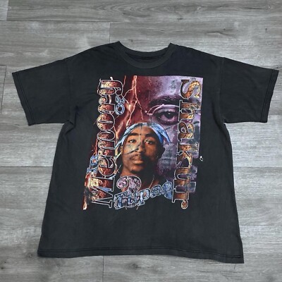 Vintage 90s Tupac Shakur 2Pac Thug Life T Shirt Size XL Rare Hip