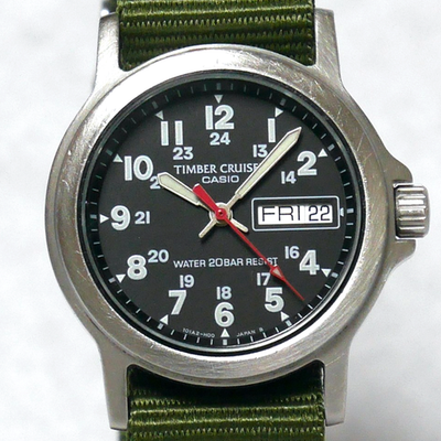 CASIO TIMBER CRUISER Military Field Watch TIC-1 1996 Black Day