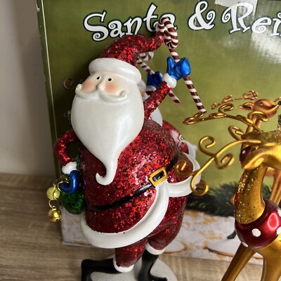 Kirkland Signature Santa and Reindeer Christmas Holiday Décor