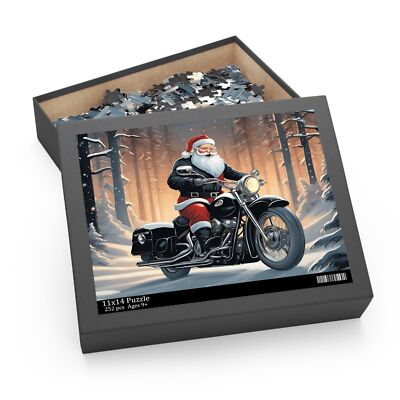 Santa on Motorcycle Puzzle, Festive 120, 252, 500-Piece Jigsaw