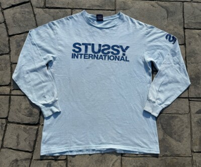 Vintage 90s Stussy International Long Sleeve T-Shirt L Made In USA