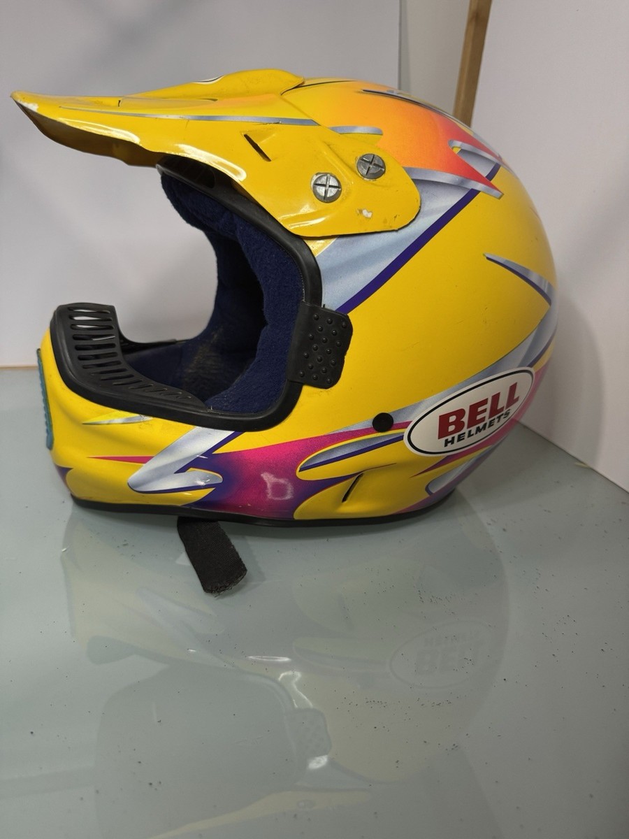 Bell Moto 6 Helmet Vintage 1996 Yellow Size 7 1/2 Nice Shape