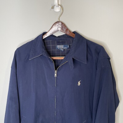 Ralph Lauren Men's Sz XL Jacket Blue VTG Polyester shell Cotton