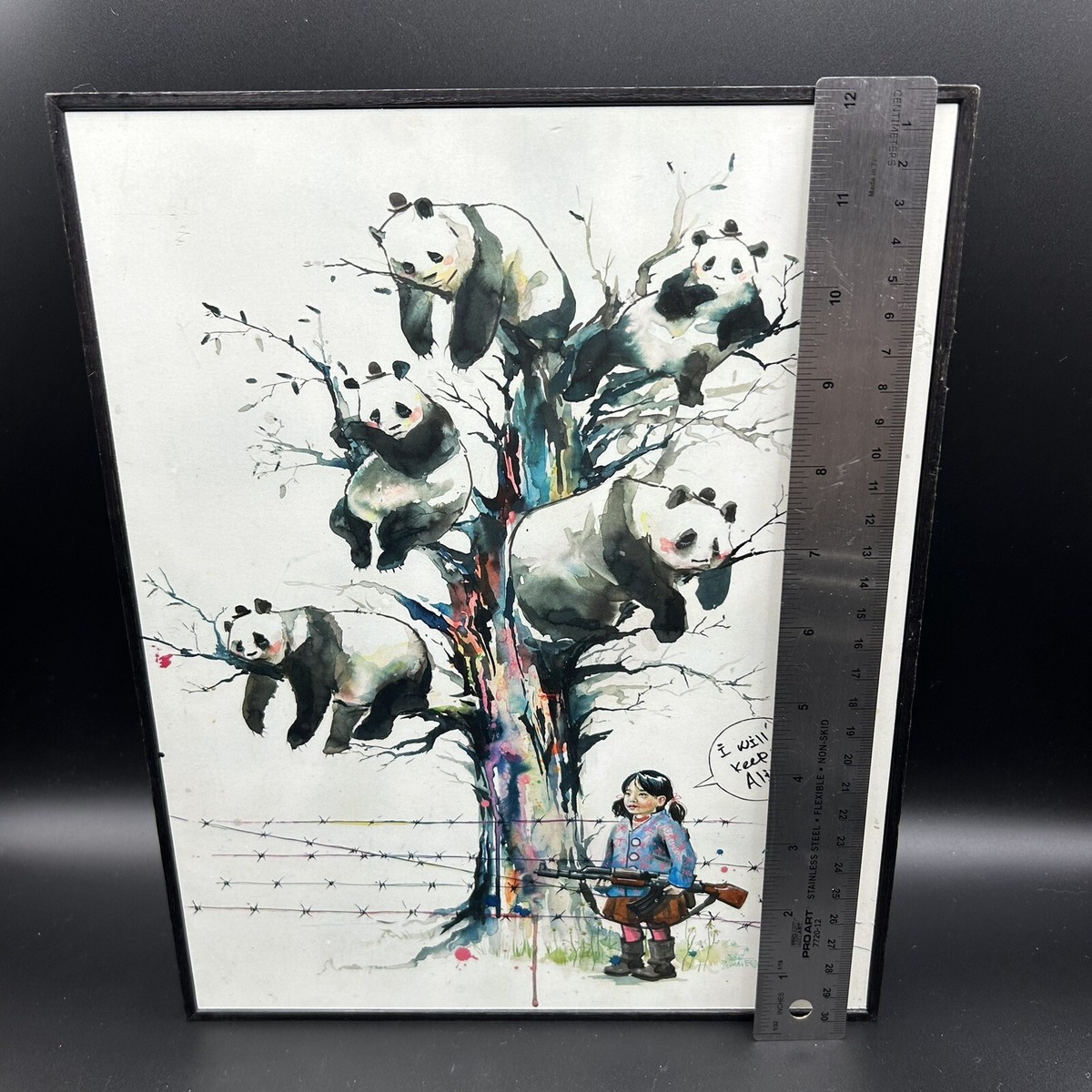 Eyes on Walls - Panda Tree Mini Art Block - by Lora Zombie