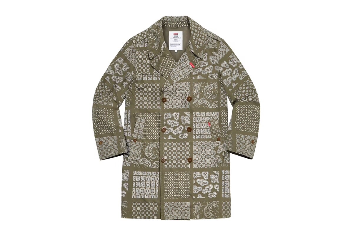 Supreme Military Trench Coat Olive Paisley | eBay