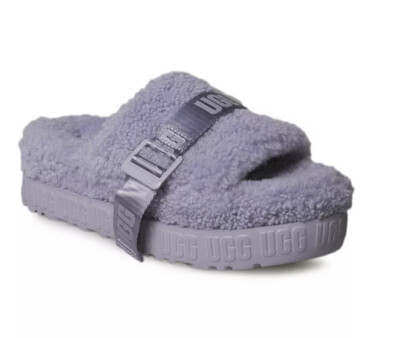 New Box Ugg Fluffita Slides Light Purple Shearling Platform