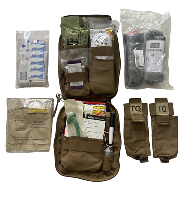USMC First Aid Kit IFAK Complet Coyote CAT Tourniquets | eBay
