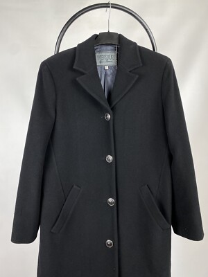 Versus Gianni Versace Vintage Black Wool Long Button Coat Jacket