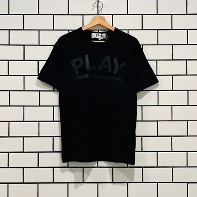 COMME DES GARCONS CDG PLAY BLACK TEXT TEE BLACK AZ-T188-051-1 | eBay