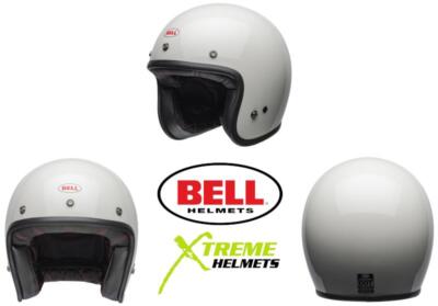 Bell Custom 500 Motorcycle Open Face Helmet Gloss White DOT S-2XL