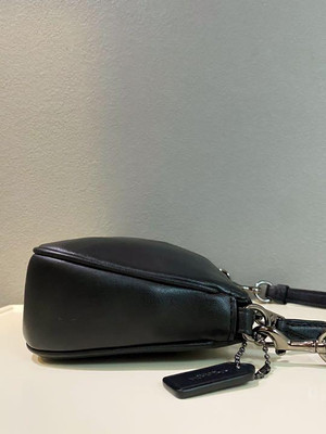 OLD Coach Leather Shoulder Bag Handbag Auth Black Women America