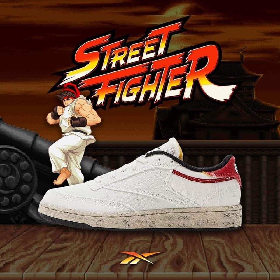 Reebok x Street Fighter Club C 85 RYU Color Off White Red GZ9543
