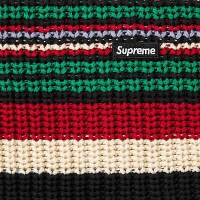 Supreme Small Box Ribbed Sweater FW23 Black Tan Royal Multi