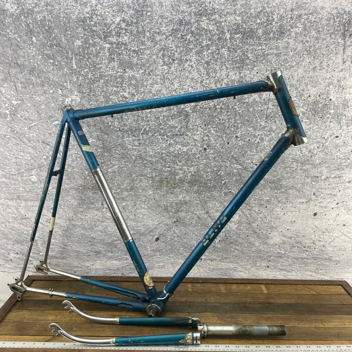 Vintage OLMO Frame Set 63 60 cm BENT Campagnolo Lugged Steel Blue
