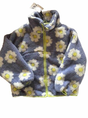 ZARA KIDS Floral Daisy Fleece Sherpa Jacket Sz 11-12 | eBay