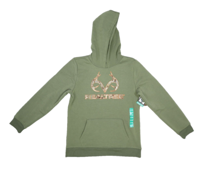 Realtree Green Horn Camo Logo Pullover Hoodie Hooded Sweatshirt