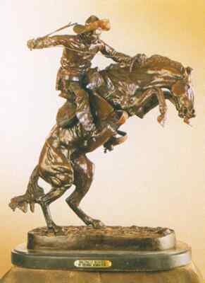 Bronco Buster Regular Bronze Sculpture by Frederic Remington by FR