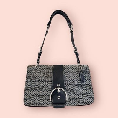 COACH Y2K Vintage Soho Mini Jacquard Logo Buckle Shoulder Bag