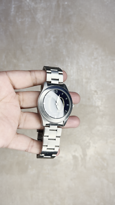 y2k FOSSIL Big Tic JR-8122, Animated Black Watch, Steel Band, Box