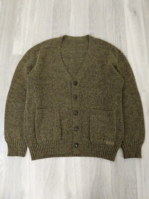 Vintage 60s 70s Mohair Cardigan Sweater Mens Medium Kurt Cobain