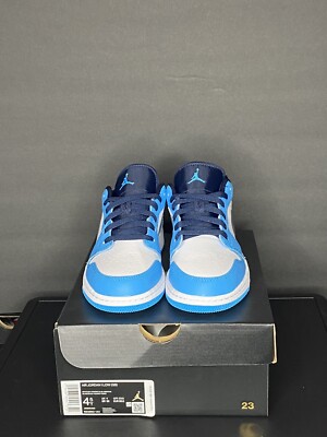 Nike Jordan 1 Low UNC Powder Blue White Black 553560 144 GS Size