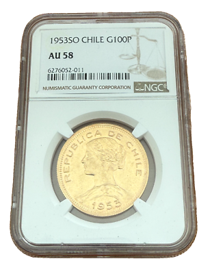 Chile 1953 SO Gold 100 Pesos NGC AU58 | eBay