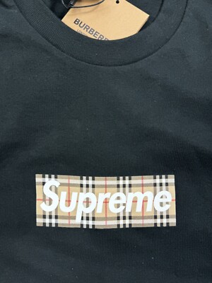 SUPREME X BURBERRY - BOX LOGO PRINT T-SHIRT SIZE: XL | eBay