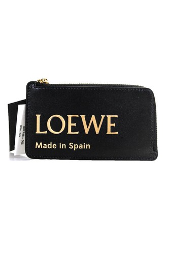 LOEWE Vertical Small Trifold Wallet Black Leather Men's Women's