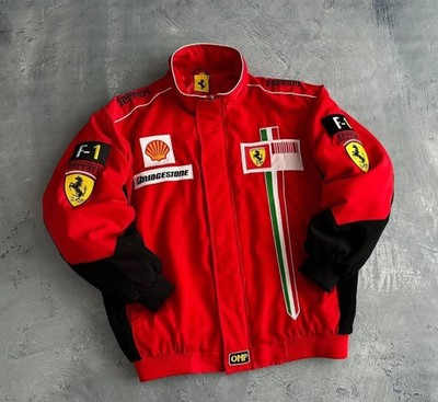 F1 Ferrari Vintage Racing Jacket Team Racing Embroidered Jacket | eBay