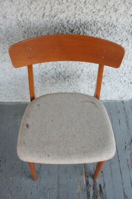 Vintage FARSTRUP Dining Chair. Mid Century Modern Wood & Fabric