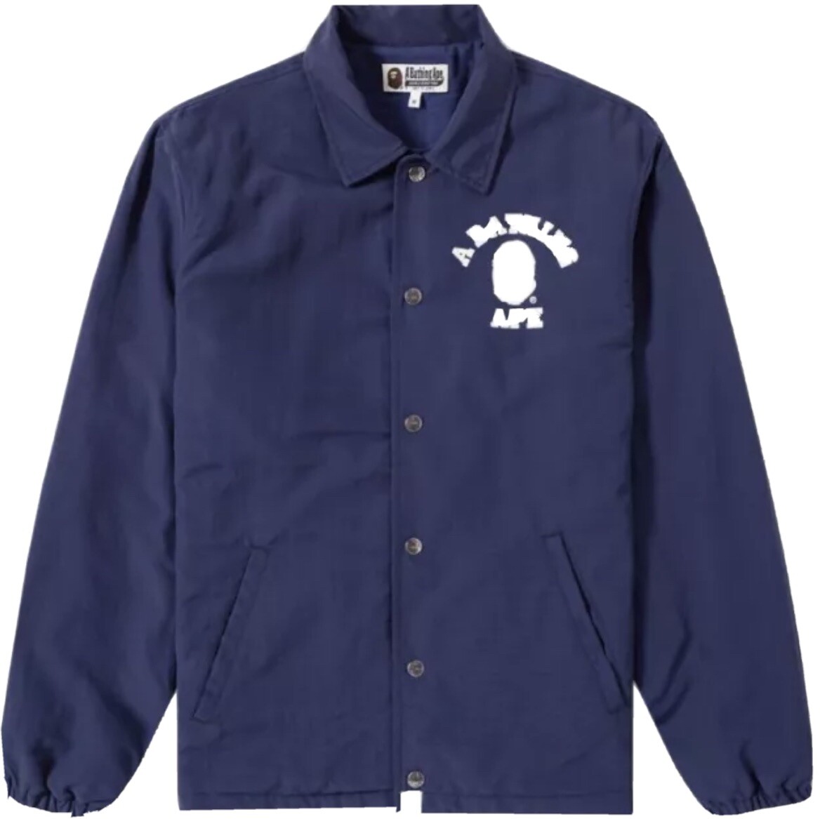 Bathing Ape College Logo Coach Jacket Navy Blue XL New Never Worn