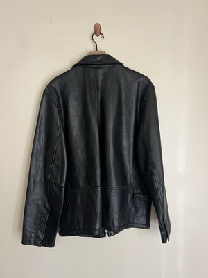 VINTAGE BANANA REPUBLIC Black LEATHER JACKET SIZE M Full Zipped | eBay