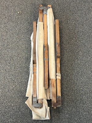 Vintage WW2 Era US Military Wooden Frame Folding Field Cot Bed | eBay