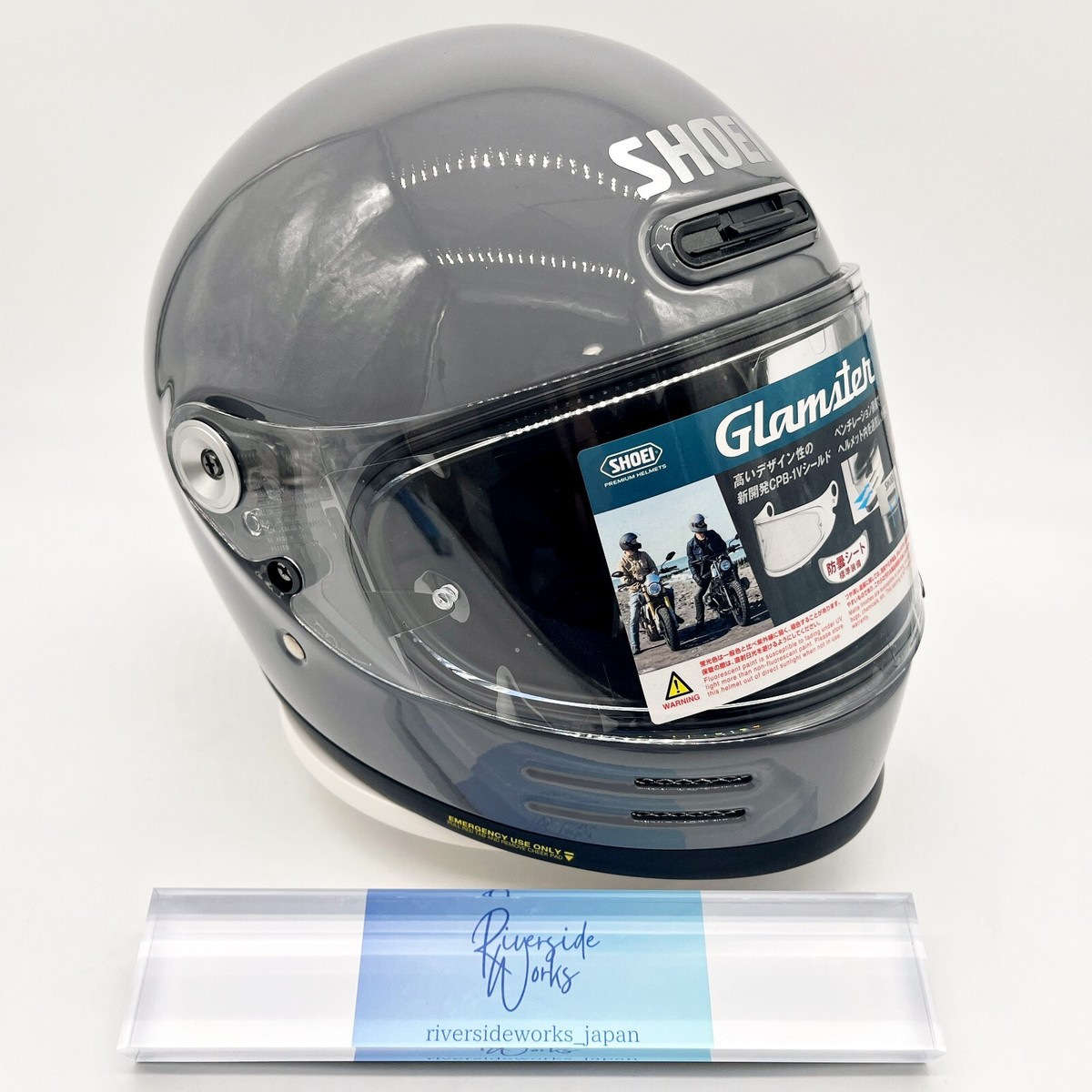Shoei Glamster Basalt Gray Full Face Helmet Size XXL 63cm From