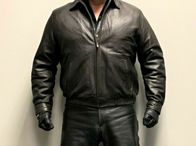 Ralph Lauren Brown Leather Sheepskin Windbreaker Jacket L - Chaps