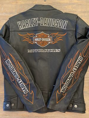 Harley Davidson Men's RIDE READY Black Leather Jacket Medium 98000